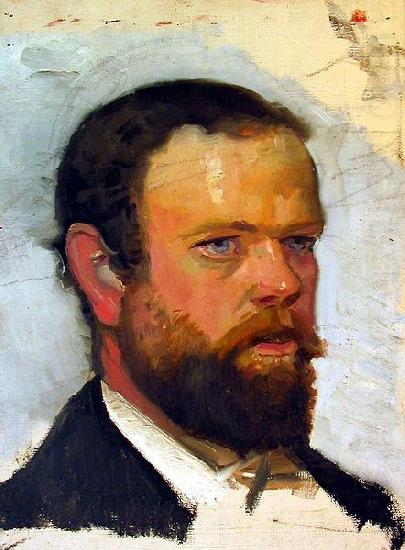 An unfinished portrait of Adrian Stokes, Michael Ancher